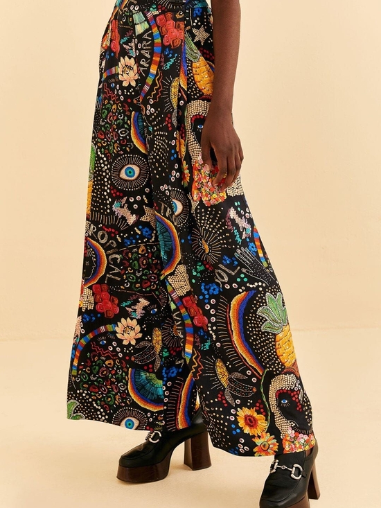 FARM Rio Pants - Farm Rio Wide-Leg Pants Borogodo Print